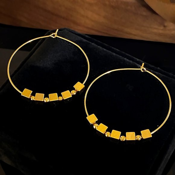 S925 Simple Circle Earrings Gold and Silver - Picture 6 of 13